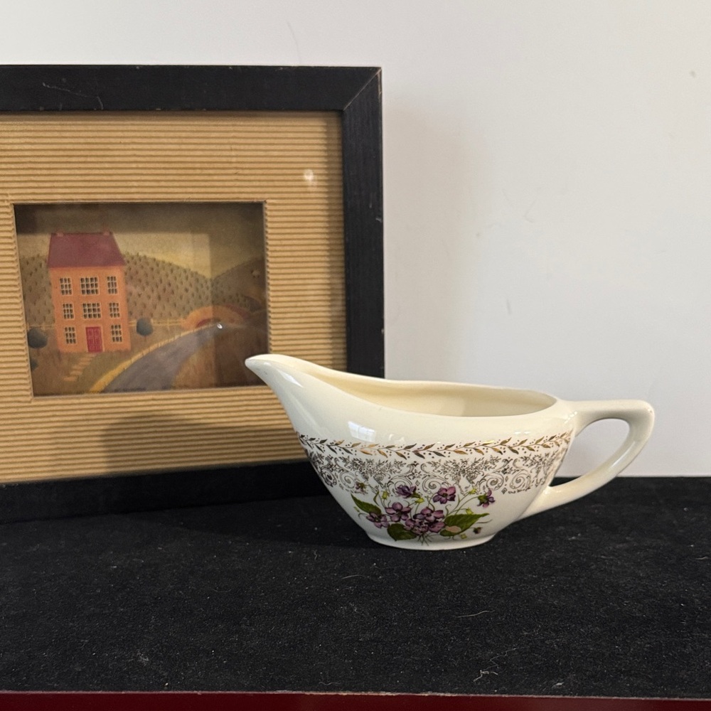 Vintage Edwin Knowles Wood Violet Flowers Creamer